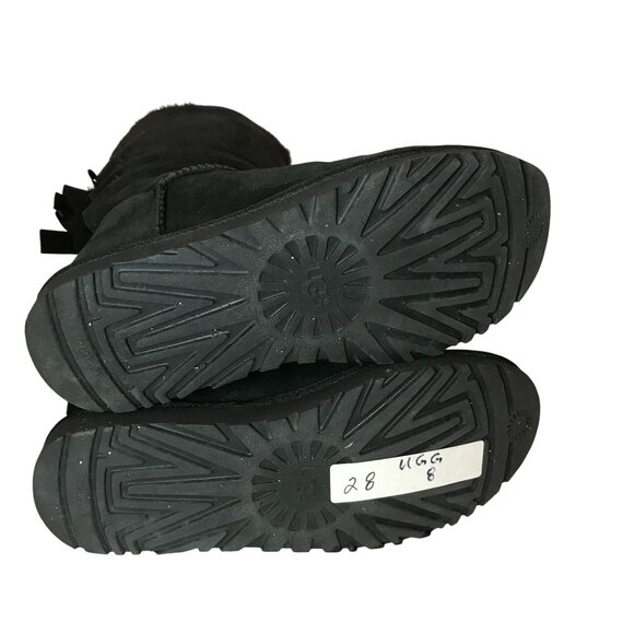 Women's Bailey Bow Tall II Black Suede Sherpa Lined Boot SZ 8/39 - Picture 7 of 8